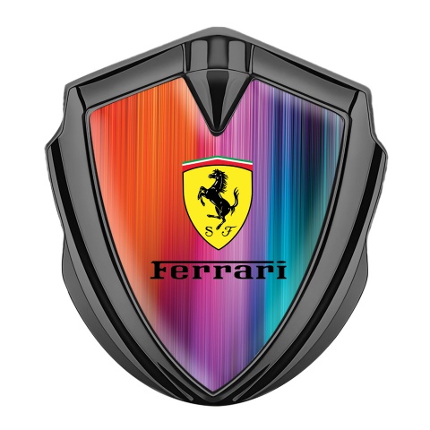 Ferrari 3D Car Metal Emblem Graphite Colorful Shield Design