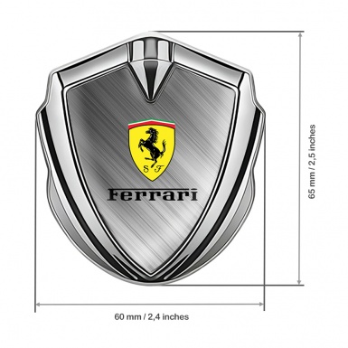 Ferrari Bodyside Badge Self Adhesive Silver Brushed Metal Design