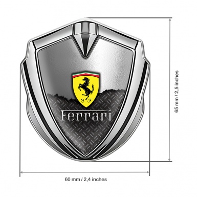 Ferrari Tuning Emblem Self Adhesive Silver Half Metallic Mesh