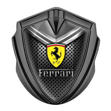 Ferrari Fender Emblem Badge Graphite Dotted Metal Template