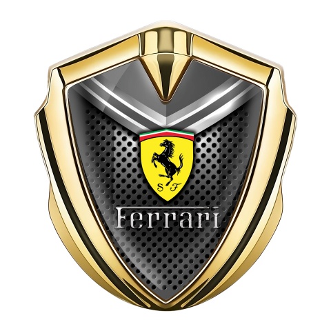 Ferrari Fender Emblem Badge Gold Dotted Metal Template