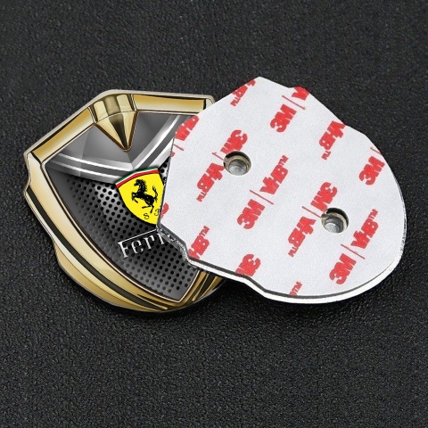 Ferrari Fender Emblem Badge Gold Dotted Metal Template