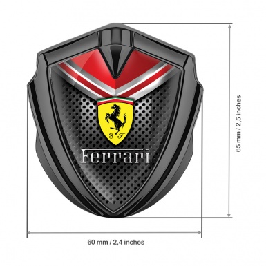 Ferrari Fender Metal Badge Graphite Grill Red Elements Design