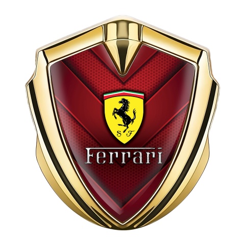Ferrari Self Adhesive Bodyside Emblem Gold Red Hex Edition