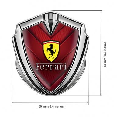 Ferrari Self Adhesive Bodyside Emblem Silver Red Hex Edition