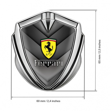 Ferrari Bodyside Badge Self Adhesive Silver V Stripes Edition