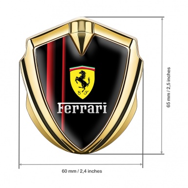 Ferrari Fender Emblem Badge Gold Red Sidelines Edition