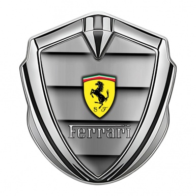 Ferrari Trunk Emblem Badge Silver Grey Engine Cover Design