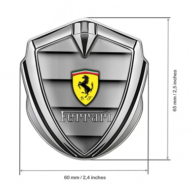 Ferrari Trunk Emblem Badge Silver Grey Engine Cover Design