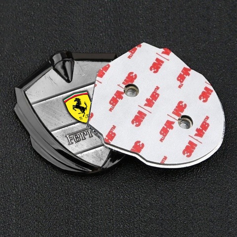 Ferrari Trunk Metal Emblem Badge Graphite Grey Slabs Edition