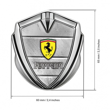 Ferrari Trunk Metal Emblem Badge Silver Grey Slabs Edition
