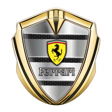 Ferrari Self Adhesive Bodyside Emblem Gold Hex Plates Edition