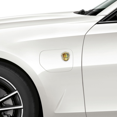 Ferrari Metal Emblem Self Adhesive Gold Rusty Edition