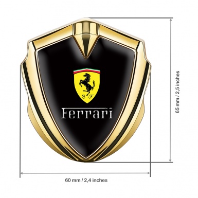 Ferrari Bodyside Badge Self Adhesive Gold Black Clean Logo