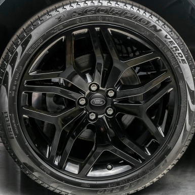 Land Rover Wheel Center Cap Domed Stickers Black Edition