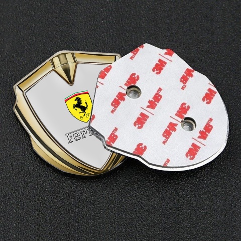 Ferrari Trunk Metal Emblem Badge Gold Grey Shield Template