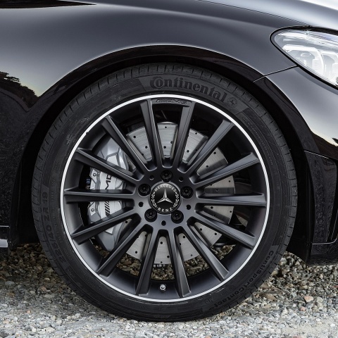 Mercedes Benz Sticker Wheel Center Hub Cap Black And White 