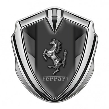 Ferrari Fender Emblem Badge Silver Greyscale Template Design