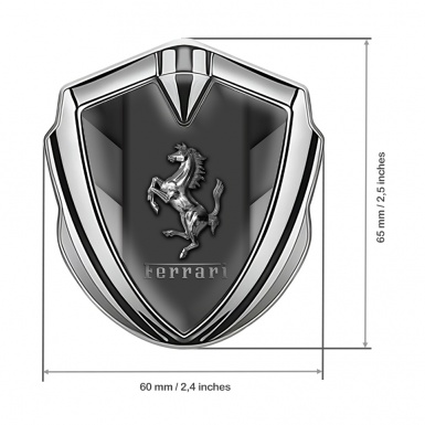 Ferrari Fender Emblem Badge Silver Greyscale Template Design