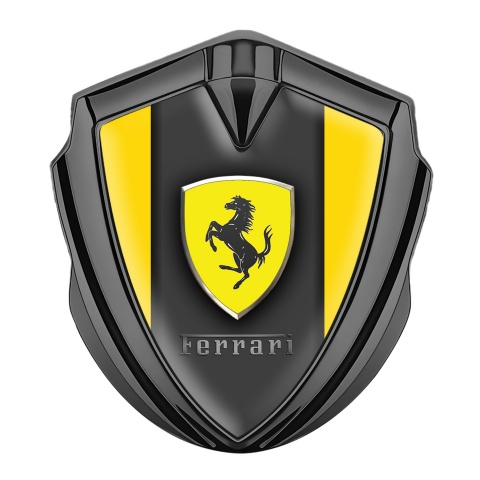 Ferrari Bodyside Emblem Graphite Yellow Sides Shield Logo Design