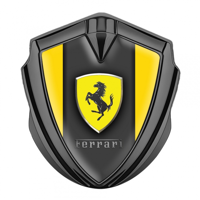 Ferrari Bodyside Emblem Graphite Yellow Sides Shield Logo Design