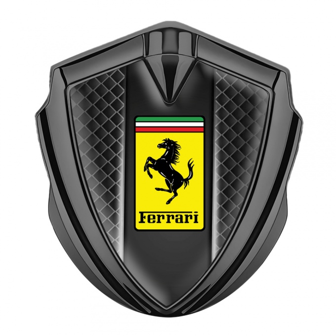 Ferrari Fender Metal Emblem Badge Graphite Glow Grid Edition