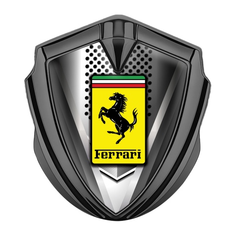 Ferrari Metal Emblem Self Adhesive Graphite Engine Cover Edition