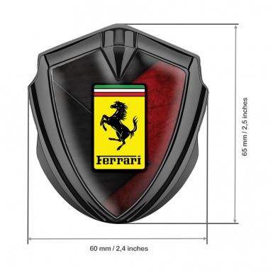 Ferrari 3D Car Metal Emblem Graphite Half Red Surface Logo Edition
