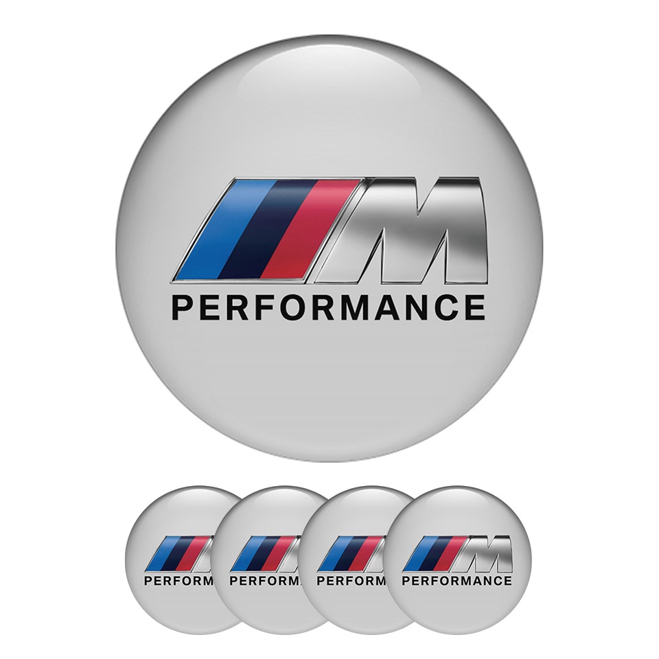 BMW M Performance Silicone Stickers Center Hub Unique Gray Design