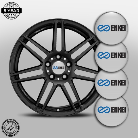 Enkei Domed Stickers Wheel Center Caps Grey Edition