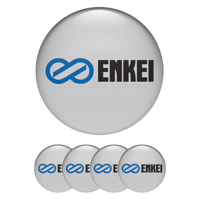 Enkei Domed Stickers Wheel Center Caps Grey Edition