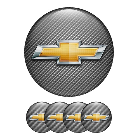 Chevrolet Center Hub Dome Stickers Carbon Style