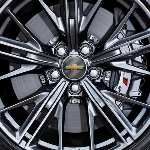 Chevrolet Center Hub Dome Stickers Carbon Style