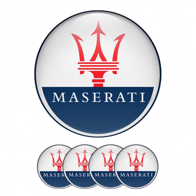 Maserati Domed Stickers Wheel Center Cap Badge Classic
