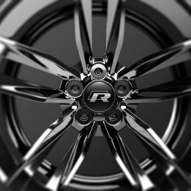 VW R Line Silicone Stickers Center Hub Black Cat