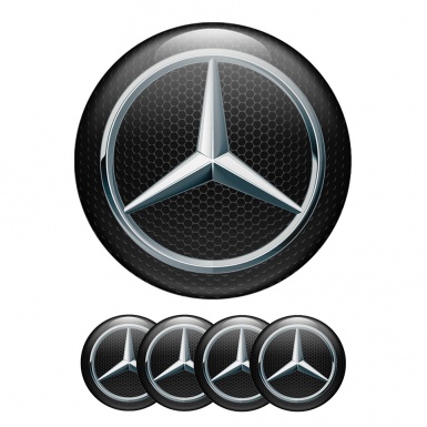 Mercedes  Wheel Center Cap Domed Stickers Carbon Edition