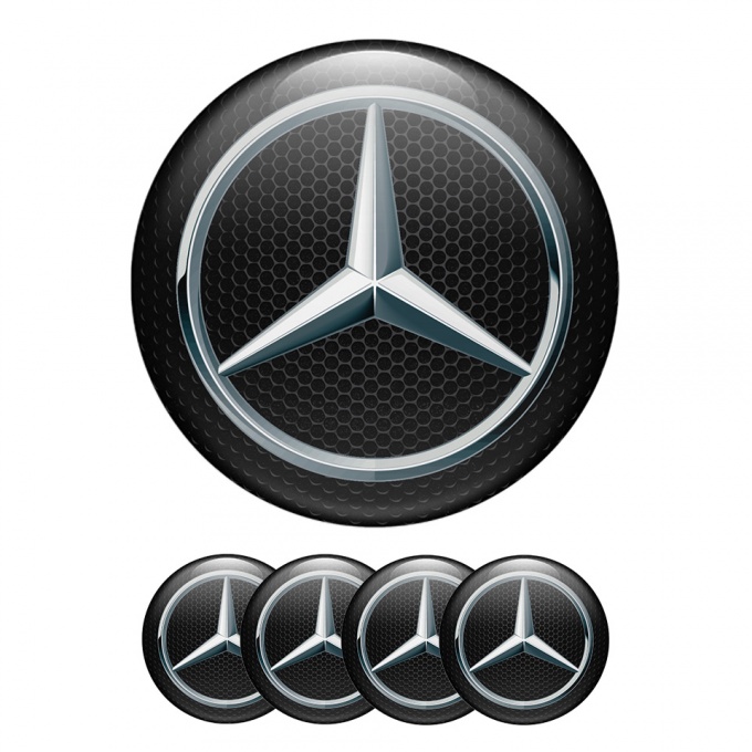 Mercedes  Wheel Center Cap Domed Stickers Carbon Edition