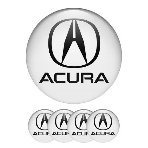 Acura Wheel Center Cap Domed Stickers White And Black