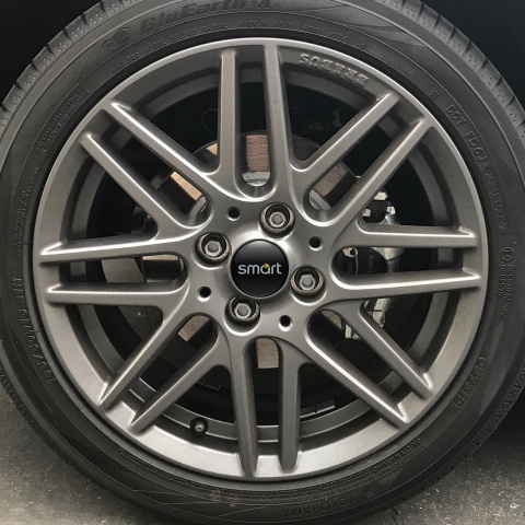 Smart Domed Stickers Wheel Center Cap Black 