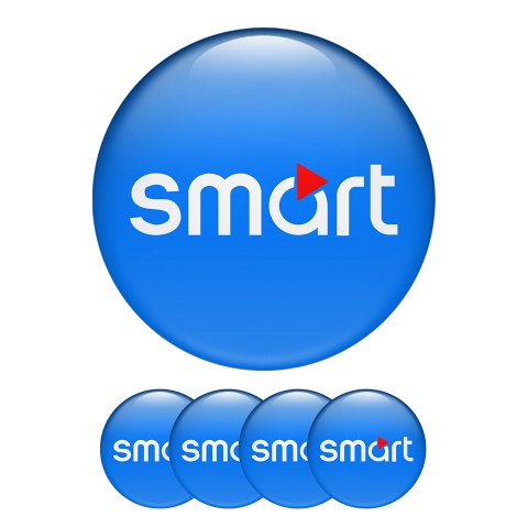 Smart Sticker Wheel Center Hub Cap Blue Line