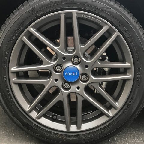 Smart Sticker Wheel Center Hub Cap Blue Line