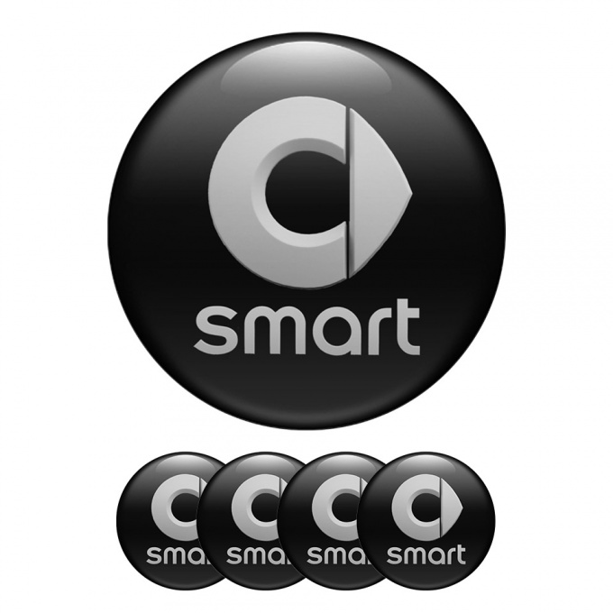 Smart Wheel Center Cap Domed Stickers New Style Logo
