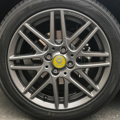 Smart Domed Stickers Wheel Center Cap Yellow and Gray Logo