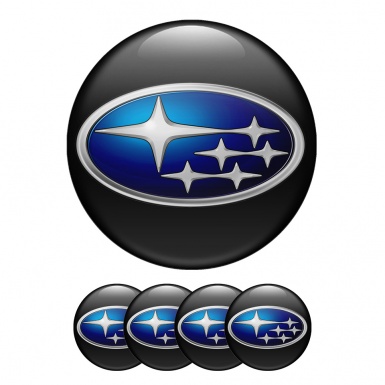 Subaru Silicone Stickers Center Hub Black and Blue