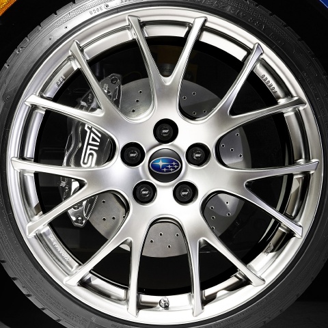 Subaru Silicone Stickers Center Hub Black and Blue