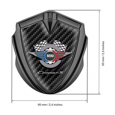 Mini Cooper Self Adhesive Bodyside Emblem Gold Carbon Gears Design