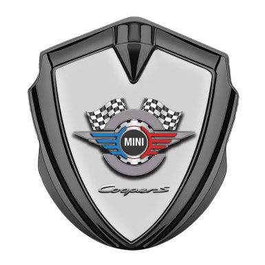 Mini Cooper S Fender Emblem Badge Graphite Grey Template Gears Logo