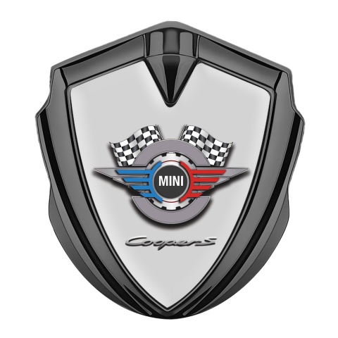 Mini Cooper S Fender Emblem Badge Graphite Grey Template Gears Logo
