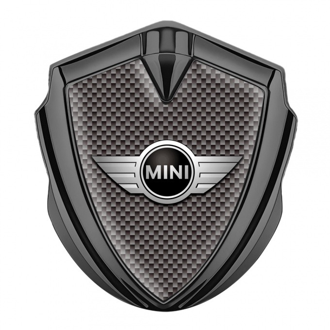 Mini Cooper 3D Car Metal Emblem Graphite Brown Carbon Classic Edition