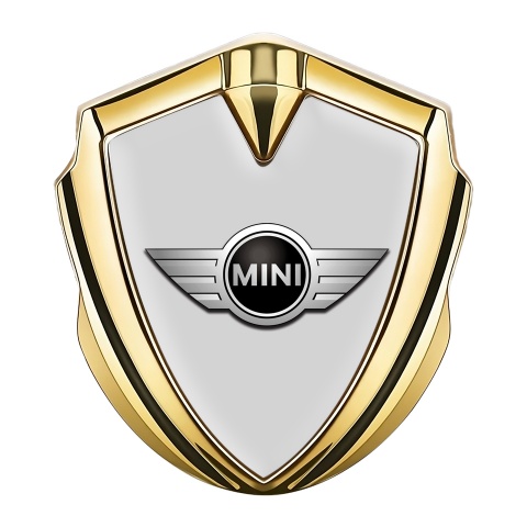 Mini Cooper Tuning Emblem Self Adhesive Gold Grey Template Classic Logo